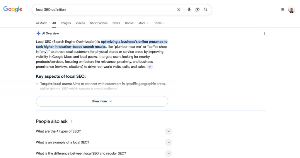 Local SEO Definiotion